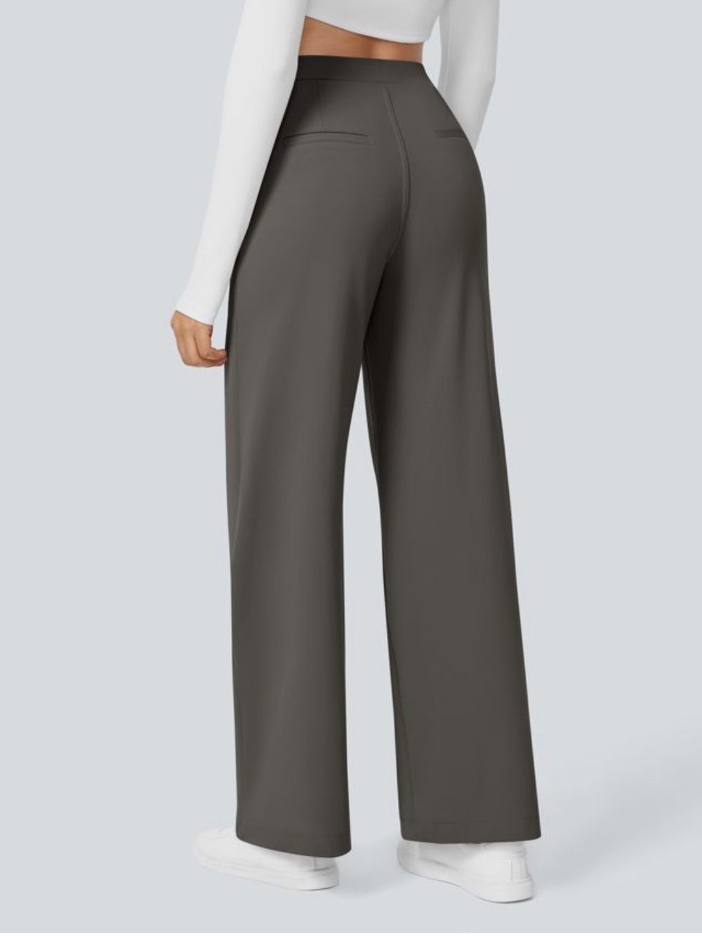 HALARA High Waisted Straight Leg Work Pants | Gray